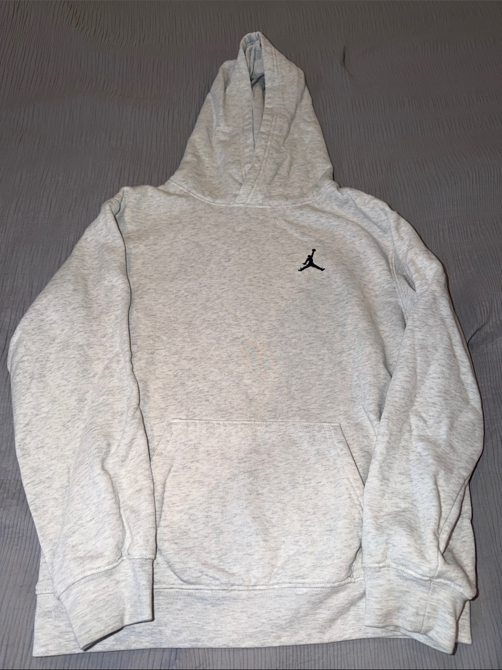 Jordan Light Gray Pullover Hoodie with Black Jumpman